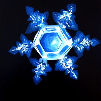 Pintura intitulada "Ice crystal" por Mskal, Obras de arte originais, Acrílico Montado em Armação em madeira