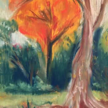 Рисунок под названием "Fall Tree - pleine…" - Margaret Solomon-Bird, Подлинное произведение искусства, Пастель