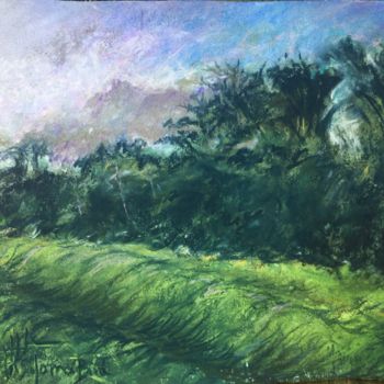 Drawing titled "Sunrise by the walk…" by Margaret Solomon-Bird, Original Artwork, Pastel