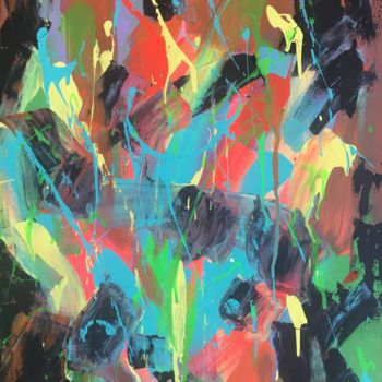 Картина под названием "abstraction 2" - Наталья Гурьянова, Подлинное произведение искусства, Акрил