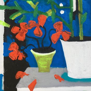 Картина под названием "flowers on the wind…" - Наталья Гурьянова, Подлинное произведение искусства, Акрил