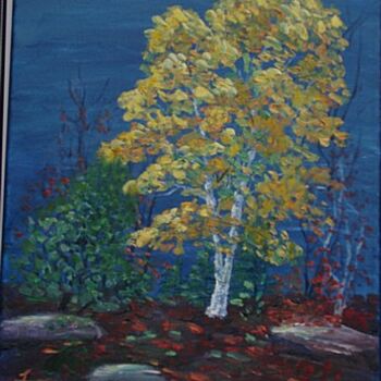 Schilderij getiteld "Majestic Birch" door Marie-Therese Forand, Origineel Kunstwerk