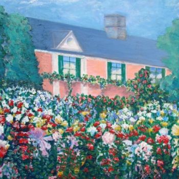 Painting titled "Monet's House and G…" by Marie-Therese Forand, Original Artwork