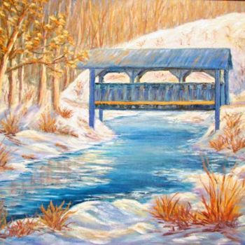Картина под названием "Cullen Garden Bridge" - Marie-Therese Forand, Подлинное произведение искусства