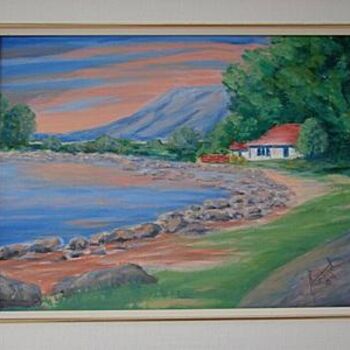 Painting titled "Georgian Bay Sunrise" by Marie-Therese Forand, Original Artwork, Oil