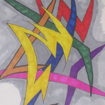 Drawing titled "sharp abstraction" by Michael Tubiak, Original Artwork