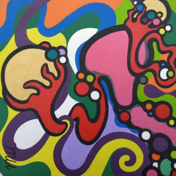 Painting titled "Organendo-iphié" by Mu, Original Artwork, Acrylic