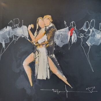 Painting titled "TANGO DANCERS" by Mugur Popa, Original Artwork, Acrylic
