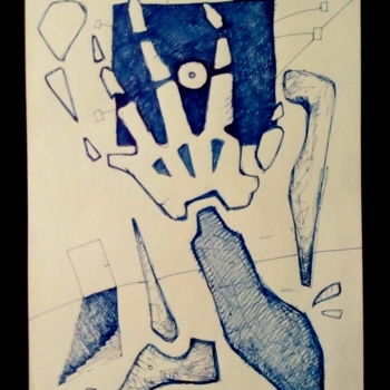 Drawing titled "Claustrophobia" by 757, Original Artwork, Ink