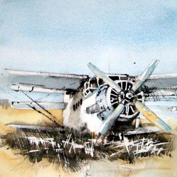 Painting titled "Antonov at the end…" by Mugur Popa, Original Artwork
