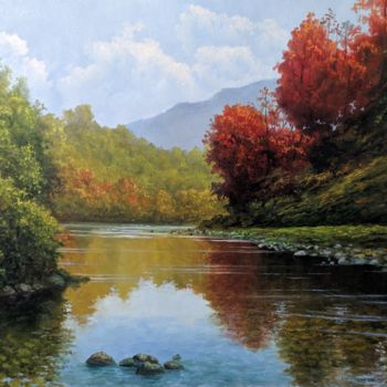Картина под названием "Осень" - Aleksandr Klimov, Подлинное произведение искусства, Масло