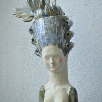 Sculpture intitulée "Fille rococo" par Evgeniya Kolchina, Œuvre d'art originale, Céramique