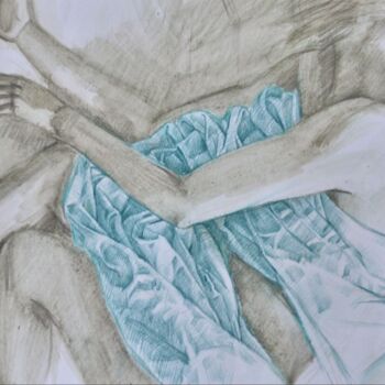 Картина под названием "Drape" - Evgeniya Kolchina, Подлинное произведение искусства, Цветные карандаши