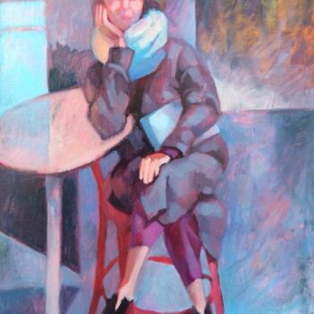 Pintura intitulada "Tanya in Paris" por Evgeniya Kolchina, Obras de arte originais, Óleo