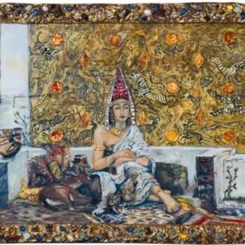 Картина под названием "Скифская девушка  S…" - Dana Mukanova-Khurschudyan, Подлинное произведение искусства, Масло