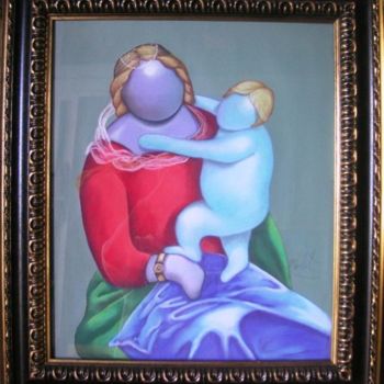Painting titled ""Mother and Child"" by Modesto Mulet, Original Artwork, Other