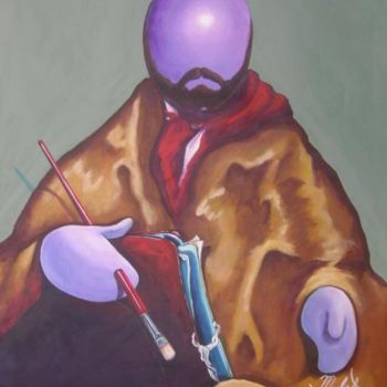 Painting titled ""Self portrait"" by Modesto Mulet, Original Artwork, Other
