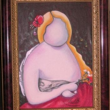 Peinture intitulée ""Rose"" par Modesto Mulet, Œuvre d'art originale, Autre