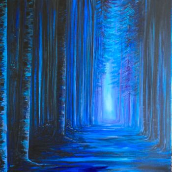 Pittura intitolato "La forêt interdite" da Muller Odette, Opera d'arte originale, Acrilico