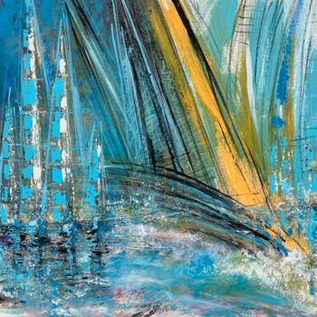 Peinture intitulée "Regatta" par Muller Odette, Œuvre d'art originale, Acrylique Monté sur Châssis en bois