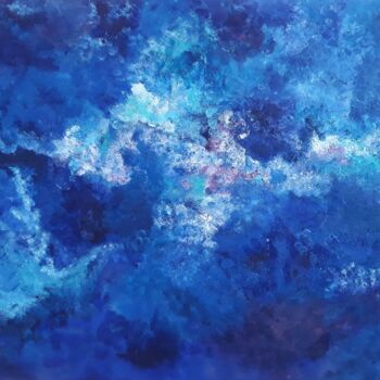 Painting titled "space-blue-150x100.…" by Muller Véronique, Original Artwork, Other