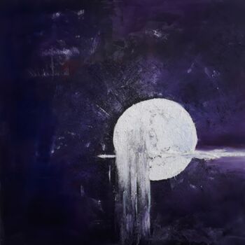 Painting titled "Lunaire 80x80" by Muller Véronique, Original Artwork, Acrylic