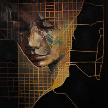 Schilderij getiteld "Miami girl" door Yura Matiyashchuk, Origineel Kunstwerk, Olie