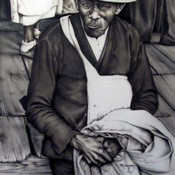 Painting titled "The Cotton Picker" by Alyn Federico, Original Artwork, Airbrush