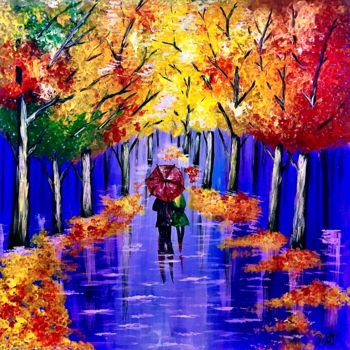 Malarstwo zatytułowany „Autumn spark” autorstwa Merlusca Rebeca, Oryginalna praca, Akryl