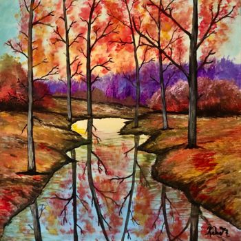 Painting titled "Autumn vibes" by Merlusca Rebeca, Original Artwork, Acrylic