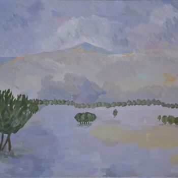 Malerei mit dem Titel "Landscape" von Murat Bulut, Original-Kunstwerk, Öl