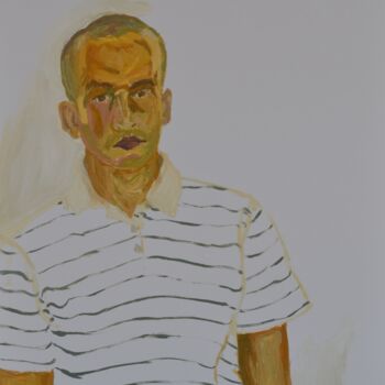 Malerei mit dem Titel "Self Portrait 2" von Murat Bulut, Original-Kunstwerk, Öl Auf Holzplatte montiert