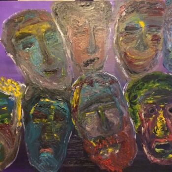 Painting titled "Faces" by Murat Cankilic, Original Artwork