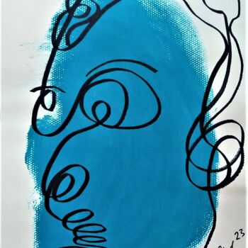 Malerei mit dem Titel "Abstract Faces Seri…" von Murat Rey, Original-Kunstwerk, Acryl