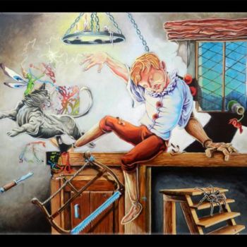 Peinture intitulée "Pinocchio" par Frédéric Mure, Œuvre d'art originale