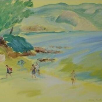 Painting titled "Plage du Cros dei P…" by Oxiane, Original Artwork