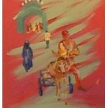 Schilderij getiteld "couleur marocaine -0" door Oxiane, Origineel Kunstwerk, Olie