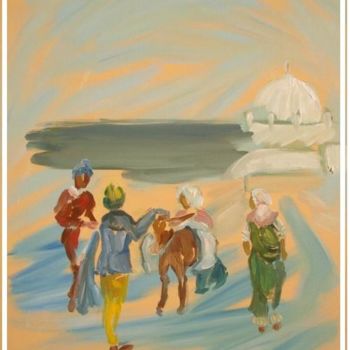 Painting titled "couleurs marocaines…" by Oxiane, Original Artwork, Oil