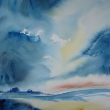 Pintura titulada "Ciel flamboyant 2" por Muriel Buthier-Chartrain, Obra de arte original, Oleo