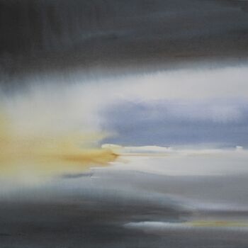 Pintura titulada "Crépuscule" por Muriel Buthier-Chartrain, Obra de arte original, Acuarela