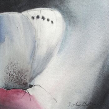 Painting titled "Papillonnage I" by Muriel Buthier-Chartrain, Original Artwork, Watercolor