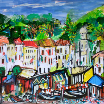 Painting titled "Via Roma" by Muriel Cayet, Original Artwork