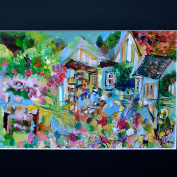 Pintura titulada "Le jardin aux dix-s…" por Muriel Cayet, Obra de arte original, Acrílico