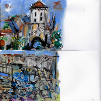 Pintura intitulada "Enveloppes peintes" por Muriel Cayet, Obras de arte originais