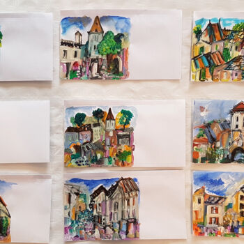 Peinture intitulée "Enveloppes peintes…" par Muriel Cayet, Œuvre d'art originale
