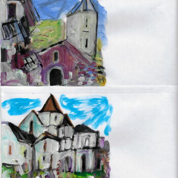 Pittura intitolato "Mail art ou écrire…" da Muriel Cayet, Opera d'arte originale