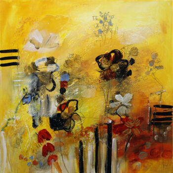 Pittura intitolato "Le jardin aventureux" da Muriel Cayet, Opera d'arte originale, Acrilico
