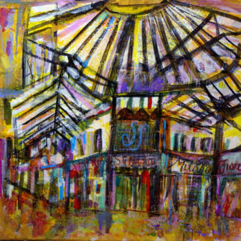 Painting titled "Strada Milano" by Muriel Cayet, Original Artwork, Acrylic