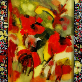 Schilderij getiteld "Papavo" door Muriel Cayet, Origineel Kunstwerk, Acryl