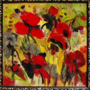 Painting titled "Fleurs-formules de…" by Muriel Cayet, Original Artwork, Acrylic